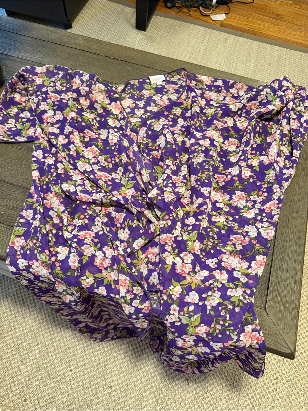 Women’s Purple Floral Kimono - Floral Print